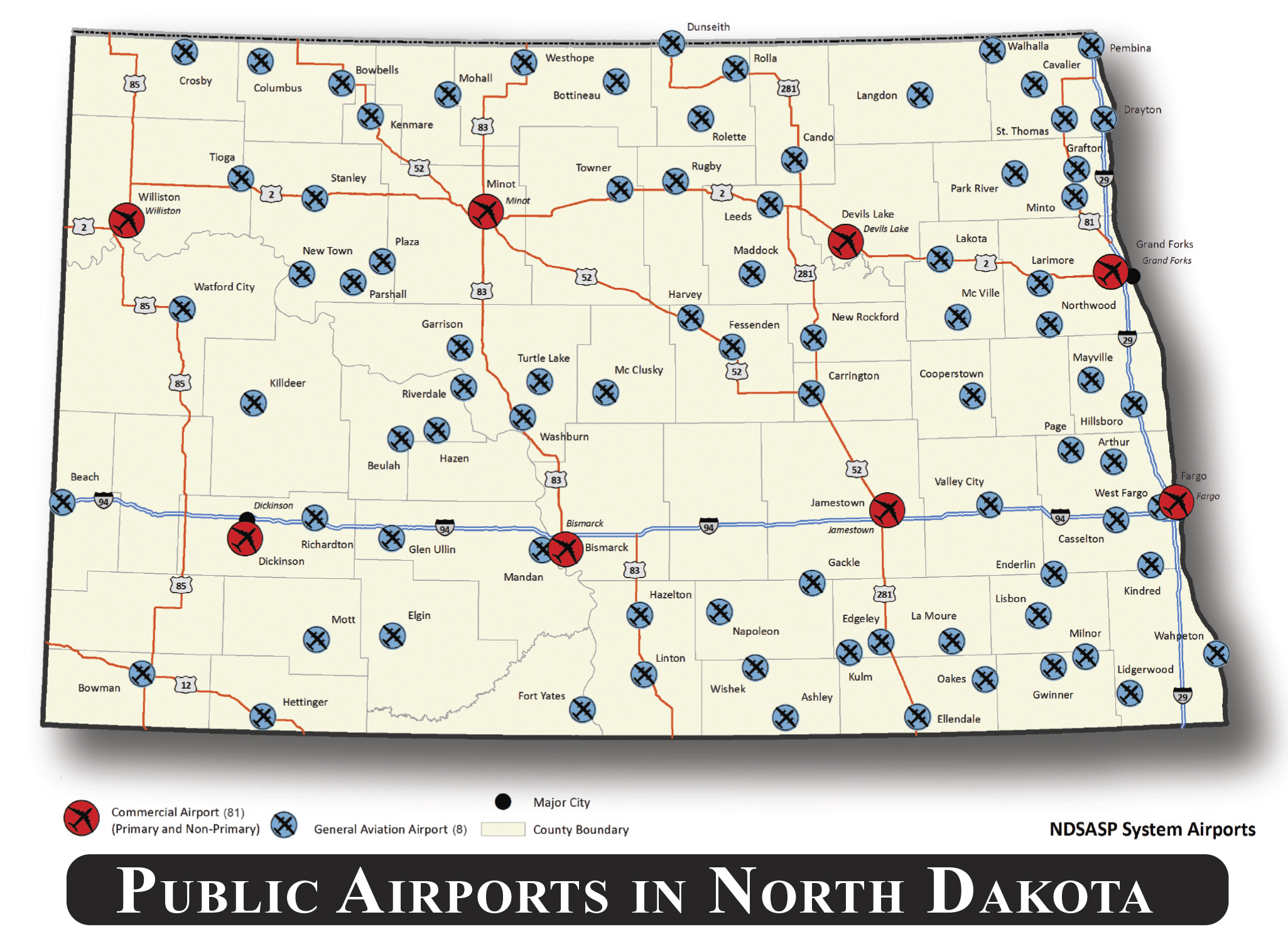 North Dakota Airports Map Passport Program   ND Aeronautics Commission